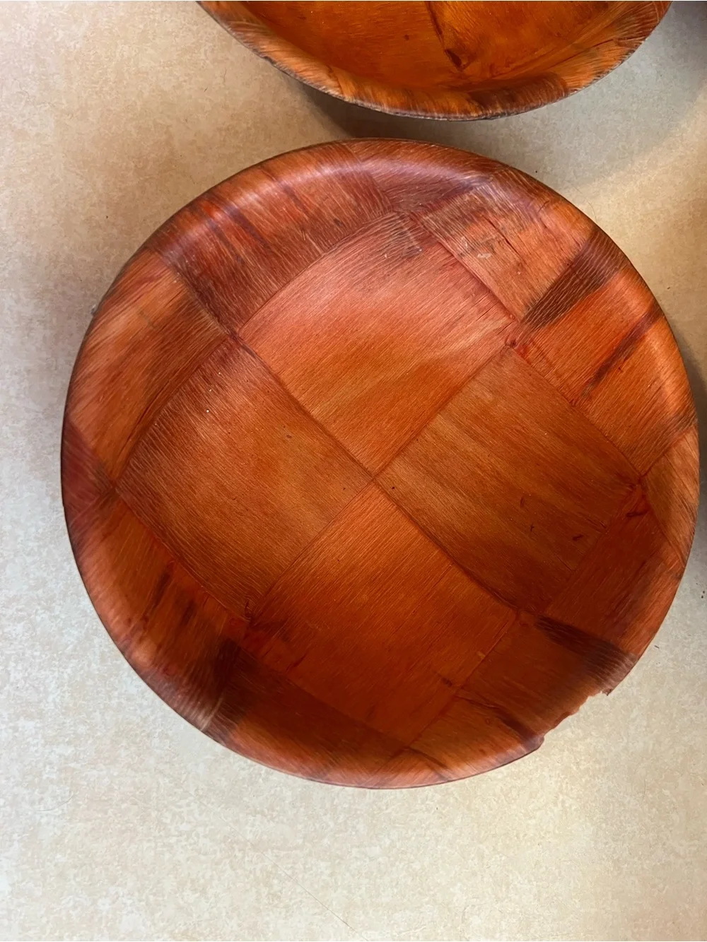 Woven Wood Vintage Bowls